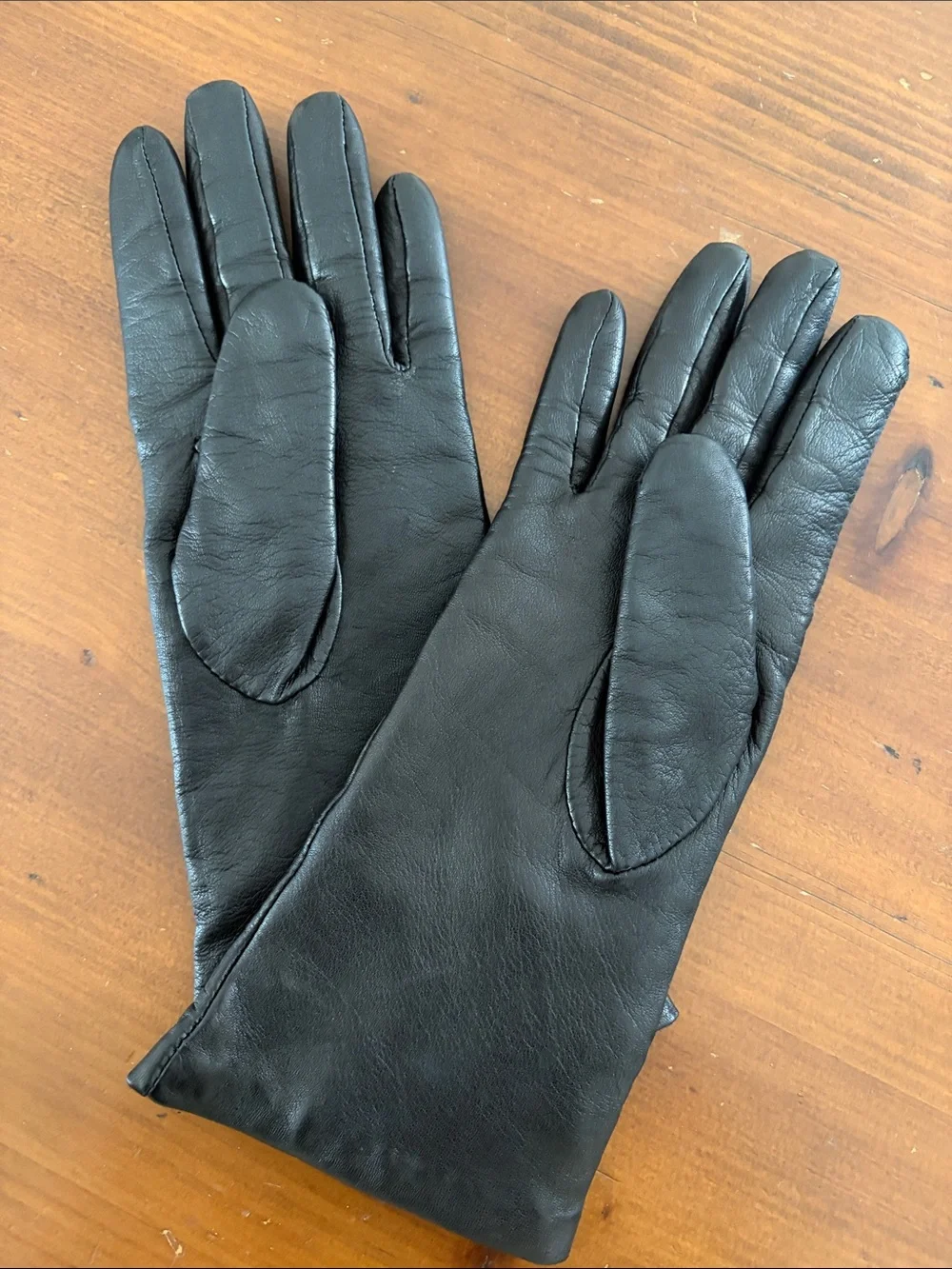 Classic Black Leather Dress Gloves for women